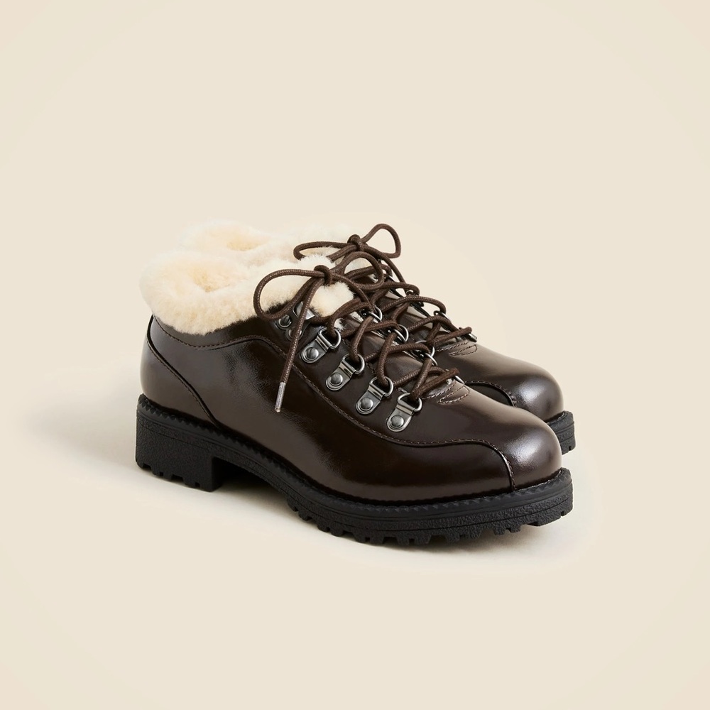 J.Crew Nordic ankle boots in patent leather